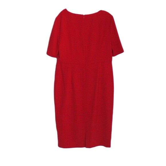 Anne Klein Dress Red Drape Neckline Short Sleeves Size 12 NWT - Picture 3 of 4